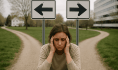 Femme stressée par le burn out parental et l’épuisement professionnel.