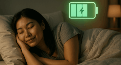 Femme en train de dormir paisiblement.