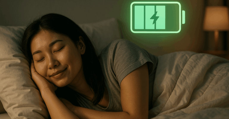 Femme en train de dormir paisiblement.