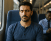 Homme assis dans les transports en commun, regard fatigué et traits tirés, illustrant une grande fatigue persistante.